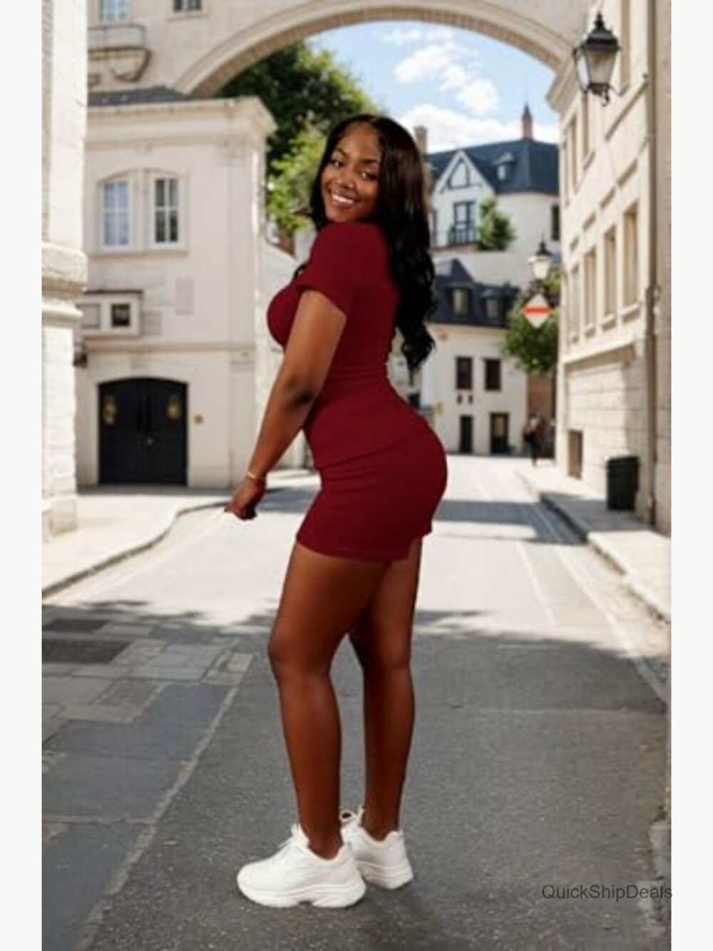 Women's Ribbed Knit Two Piece Short Set High Waisted Shorts Matching Lounge - Picture 3 of 3